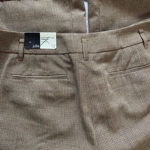 LOFT Pants - Loft Julie flare brown houndstooth cuffed trouser LOFT Pants - Loft Julie flare brown houndstooth cuffed trouser